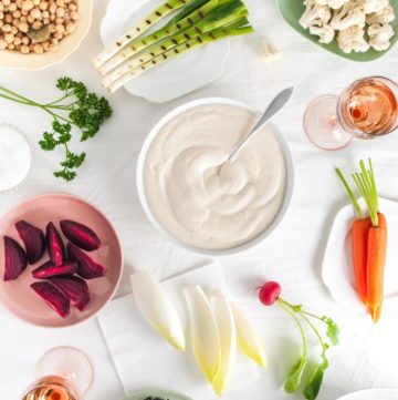 Silken Tofu Aioli with Winter Vegetables – A feast of seasonal vegetables, typical of Provence in southern France, here served with an aioli based on soft silken tofu for a nutritious, vegan alternative. By @deliciouscratch | deliciousfromscratch.com