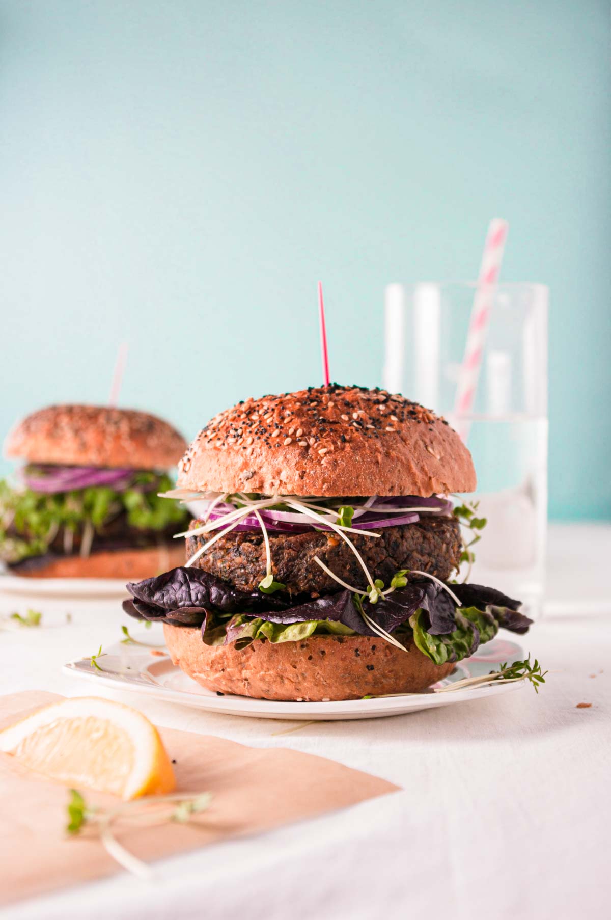 Chickpea Burgers with Lemon Garlic Aioli