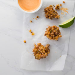 Crispy Thai corn cakes recipe with fresh sweetcorn and lime leaves