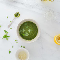 Three basil pesto recipe with Greek basil, Thai basil and sweet basil (vegan-friendly!)