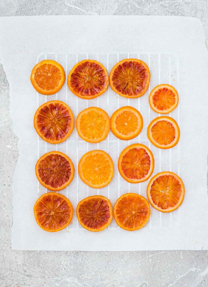 Candied blood orange slices recipe – a beautiful orange garnish