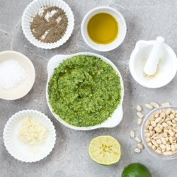 A bright, herby, zingy coriander pesto recipe that adds all kinds of flavour to vegetables and grains.