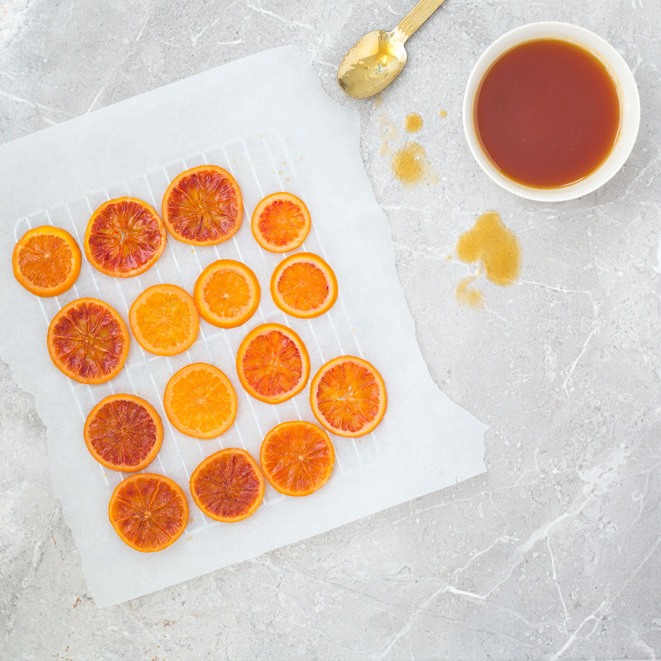 Candied blood orange slices • Delicious from scratch